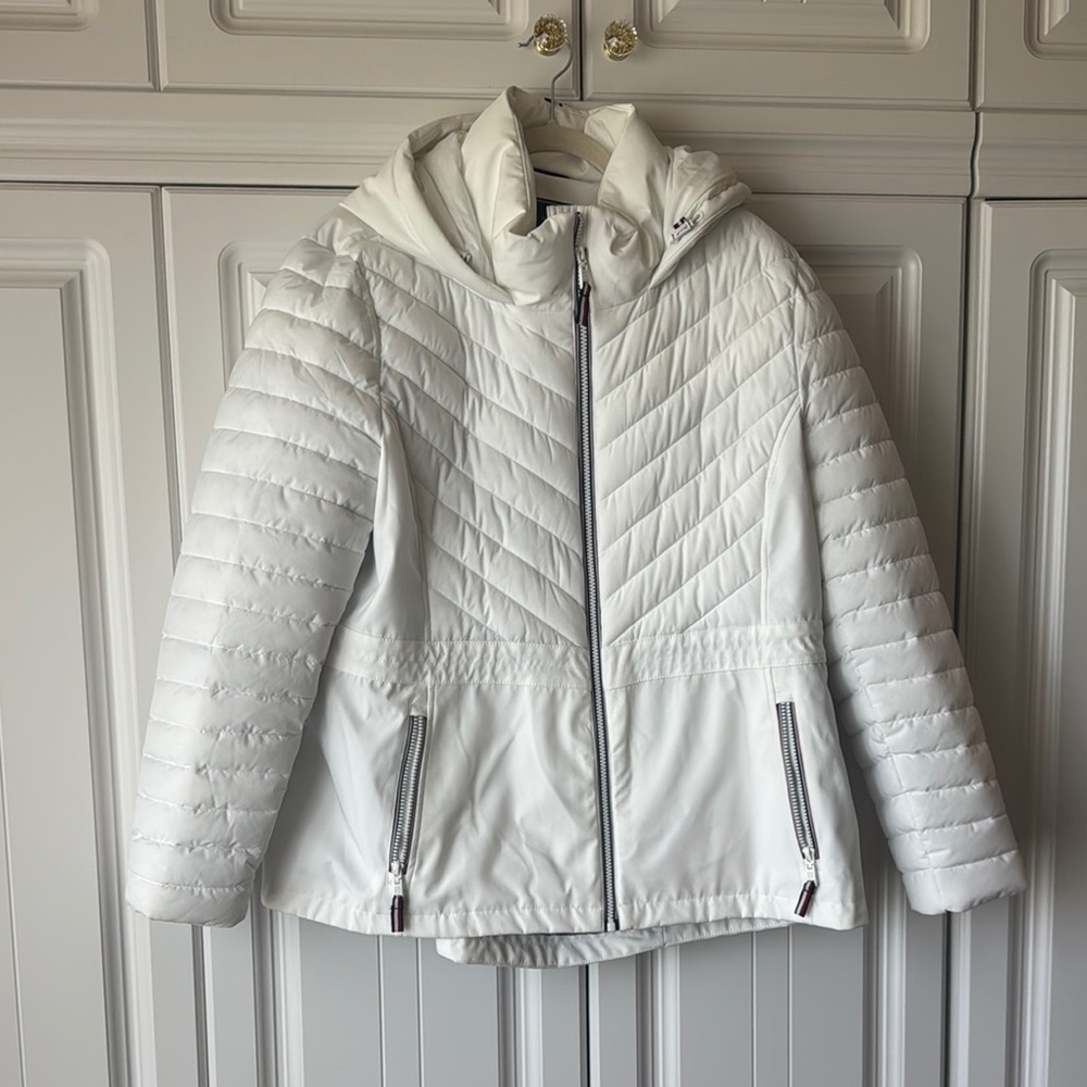 Tommy Hilfiger XXL Women's White Quilted Jacket